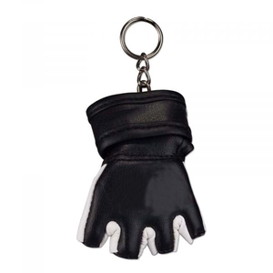 Faux Leather <b>Half</b> Finger Training Gloves Keychain Unisex Martial Arts <b>Slip</b>-On Red Black White Pink Blue - Product Image 3
