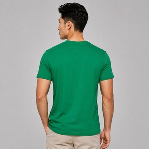T-shirt blanc uni 100% coton pour homme, col en V, coupe classique, sur mesure, écologique, séchage rapide, tricoté, respirant - Product Image 3
