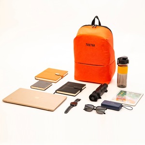 Orange Hidden Zipper Anti-theft Design <b>Backpack</b> <b>Computer</b> Bag Business Bag Daily <b>Backpack</b> - Product Image 5