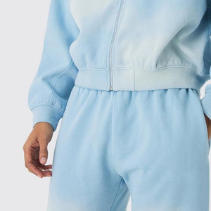 Conjunto de Chándal con Lavado Ácido Personalizado - Sudadera con Capucha Oversize y Pantalones de Chándal 2 en 1, Unisex, de Algodón/Poliéster con Forro Polar, Estilo Urbano de Invierno - Product Image 6