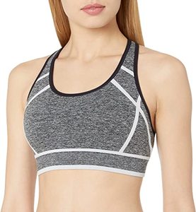 Women's Purple <b>Mesh</b> Sports Bra With White Accents Seamless Workout <b>Top</b> High Support Athletic Bra - Product Image 3