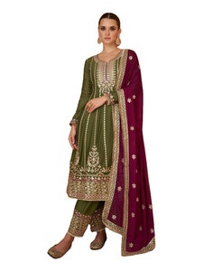 Último diseñador Faux Georgette bordado secuencia trabajo Salwar traje por Fab Zone - Product Image 1