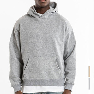 Sweat à capuche en coton de luxe surdimensionné pour hommes, vente en gros, impression en relief personnalisée, design épaules tombantes, style formel hiver - Product Image 4