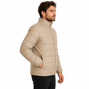 Veste matelassée décontractée d'hiver pour homme, col montant, isolée, imperméable, pour l'extérieur, fournisseur OEM B2B - Product Image 4