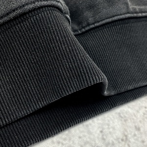 Sudadera con capucha oversize personalizada al por mayor para hombre, gris ahumado, estilo vintage, 100% algodón pesado, con cuello y bolsillo, para otoño - Product Image 4