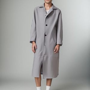 Leather Long CoatMen Leather Coat With Custom Embroidery Log Price <b>Men</b> Made in Best Material Leather Coat - Product Image 1
