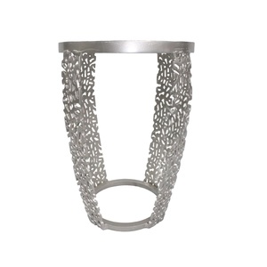 Table d'appoint carrée en aluminium, résistante à la rouille, de style traditionnel, mobilier écologique pour intérieur, hôtellerie, salons, bureaux et salles d'attente - Product Image 1