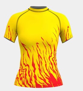 Haut de protection anti-UV unisexe à manches longues en Spandex/Polyester, personnalisé, séchage rapide, imprimé par transfert thermique, sans coutures, UPF50, pour le surf, vente en gros - Product Image 1
