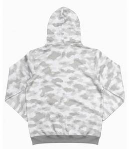 Sudadera con capucha de forro polar con cremallera para hombre, con estampado digital de camuflaje blanco y bordado de cara de payaso, manga larga, estilo urbano de invierno, 100% algodón - Product Image 3
