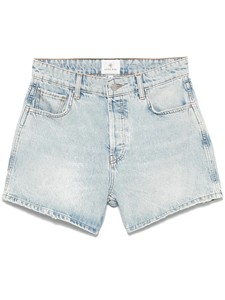 Shorts en jean taille haute respirants pour femme en coton doux délavé avec détails déchirés pour l'été, style urbain et décontracté - Product Image 3