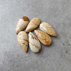 Biscuit Jasper Cabochon, grande forme de poire, calibré, pierre précieuse naturelle en vrac pour la fabrication de bijoux - Product Image 3