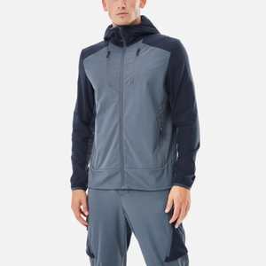 Survêtement à capuche pour homme, manches longues, couleur unie, séchage rapide, vêtements décontractés, polyester et coton, coupe classique, vêtements de sport d'automne, poches latérales - Product Image 4