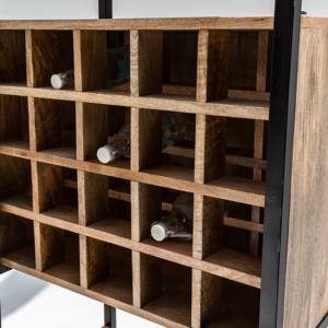 Meuble de bar à cocktails en bois Vandana Vesta Cresta, meuble de rangement moderne en bois massif pour la maison - Product Image 5