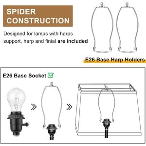 Ensemble de 2 grands abat-jour rectangulaires beiges pour lampes de table et lampadaires - Housses et abat-jour de qualité supérieure - Product Image 2