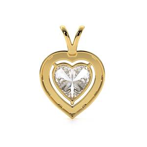 Collier pendentif halo en diamant de laboratoire en forme de cœur, or jaune 14 carats, certifié IGI, cadeau romantique pour femme, bijoux pour soirée - Product Image 3