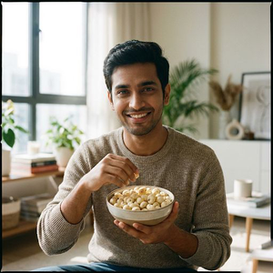 Makhana au fromage cheddar blanc (Noix de renard) |   Graines de lotus grillées, collation au fromage |   Fournisseur en gros de graines de nénuphar aromatisées - Product Image 5