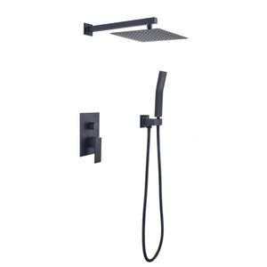 Sistema Doccia di Lusso da 10 Pollici con Miscelatore a Pioggia, Stile Contemporaneo a Doppia Maniglia, Set Completo da Parete per Bagno - Product Image 1