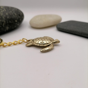 Porte-clés vintage en laiton tortue marine, accessoire de collection nautique, cadeau océanique - Product Image 5