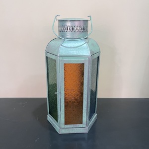 <b>Vintage</b> Handmade Artisan Design Iron Metal Colored Glass Moroccan Style Table <b>Lantern</b> for Wedding Home Decoration - Product Image 6