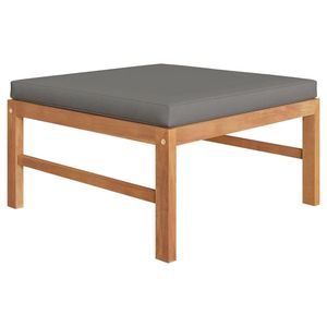 Conjunto de Muebles de Jardín de Madera de Teca con Cojines Medianos de Poliéster Gris - Product Image 5