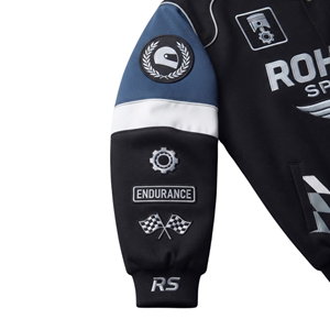 Custom <b>Men's</b> Motorsport Varsity <b>Jacket</b> Racing <b>Bomber</b> <b>Jacket</b> Snap Button Embroidered Patch Team Streetwear Windproof OEM ODM - Product Image 6