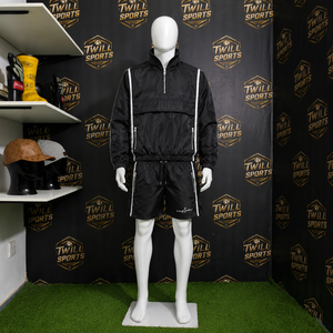 Personalized <b>Half</b>-<b>Zip</b> <b>Jacket</b> <b>Men</b> Athletic <b>Jacket</b> with Matching Shorts Set for Team Managers Club Officials Outdoor Activities - Product Image 5