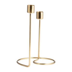 Support à bougies élégant en métal finition or à 2 bras, bougeoir décoratif haut de gamme pour la maison, le salon, les mariages et les fêtes à bas prix - Product Image 6