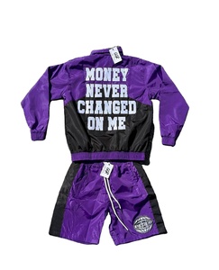 Custom Oversize Sportwear Reflective Windbreaker Men's Sweatsuit Streetwear Sports Quick Dry Satin 100% <b>Polyester</b> <b>Tracksuit</b> - Product Image 4