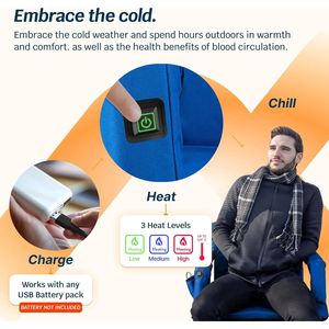 Heated <b>Reclining</b> Stadium Seat <b>Cushion</b> with Back Support for Bleachers - Product Image 3