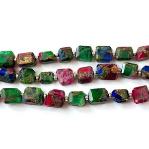 Multi Color Mohave Turquoise Faceted Nugget Beads 5x7-6x8MM Copper Turquoise Tumble Shape Loose Gemstone Beads Jewelry Making - Product Image 3
