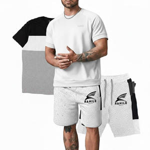 ชุดเซ็ตเสื้อยืดแขนสั้นและกางเกงขาสั้นพิมพ์ลายแห้งเร็วสำหรับผู้ชายคอลเลคชั่นฤดูร้อนใหม่ 2 ชิ้น ราคาขายส่ง - Product Image 4