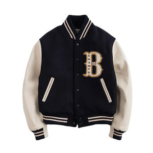 Chaqueta Varsity de Invierno Personalizada de Alta Calidad con Bordado, Cuerpo de Lana y Mangas de Cuero - OEM/ODM al por Mayor, Resistente al Viento - Product Image 1