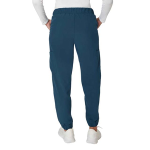 Pantalones de chándal anchos de cintura elástica para mujer, con cordón ajustable, cintura media, de lona 100% algodón, ecológicos, transpirables, estilo cargo. - Product Image 2
