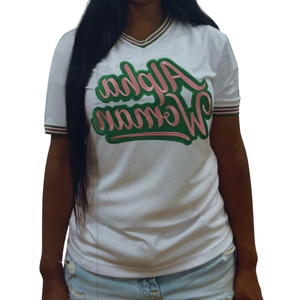   เสื้อกีฬาผู้หญิงสีขาวเขียว ผ้า Dri-Fit ระบายอากาศ แห้งเร็ว แขนสั้น สำหรับฝึกซ้อม ทีม ออกกำลังกาย - Product Image 2