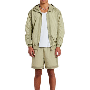 Breathable Quick Dry Water Resistant Nylon Polyester Shell Packable Windbreaker Jacket with Adjustable - Product Image 6
