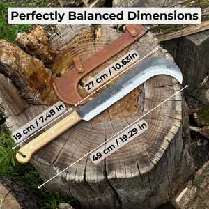 Couteau à lame en acier carbone de 0,7 mm d'épaisseur, manche en bois, modèle Sheepsfoot Zombie, pour le travail du bois - Product Image 4