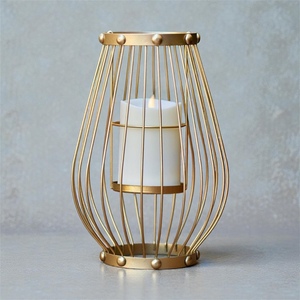 Gold Wire <b>Lantern</b> <b>Brass</b> Candle Holder Heat Resistant Home Decoration Outdoor Indoor Use - Product Image 4