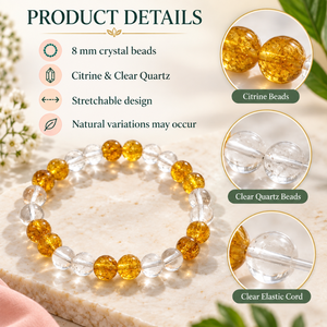 Gold Plated Quartz <b>Beaded</b> <b>Bracelet</b> with Ball Shape and Bezel Setting Trendy Women's Everyday Wear Gift - Product Image 3