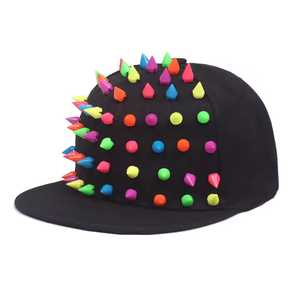 Unisex Black 100% Cotton <b>Baseball</b> <b>Cap</b> with Silver Studs Street Style Adjustable for Adults Casual Wear Four Seasons - Product Image 4