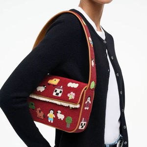 Sac à main perlé fait main le plus populaire pour femme, sac à bandoulière tendance avec pompon, sac de luxe de marque pour femme - Product Image 1