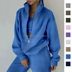 Conjunto de sudaderas con capucha y forro polar con cremallera nueva de comercio exterior para mujeres europeas y americanas - Product Image 4