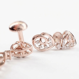 9K Rose Gold Round Diamond <b>Earrings</b> | 0.37 CT | Lab Grown & Natural Diamonds - Product Image 5