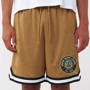 Summer Gym Athletic Men Custom Embroidery 7 Inch Inseam Compression Liner Basketball Double <b>Layer</b> Mesh Shorts With Pockets - Product Image 1
