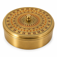 Boîte à masala en laiton avec 7 bols, rangement traditionnel indien pour épices, organiseur de cuisine avec compartiments
