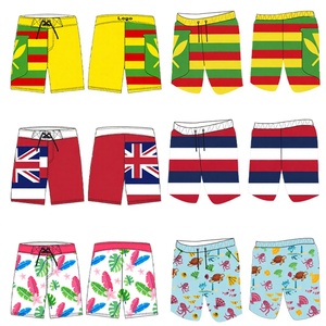 Mid Waist Swim Shorts <b>Elastic</b> Drawstring Men's Quick Dry Closure Custom Logo Front 100% Polyester Anti-Wrinkle - Product Image 3
