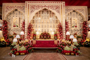 Opulento y Moderno Jharokha Rajastaní, Paneles de Madera Ligera para Marco de Espejo, Marco de Espejo Personalizado para Bodas Asiáticas - Product Image 2