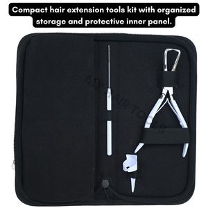 Kit d'outils pour extensions de cheveux blancs, direct usine, avec pince à déboucler, outil à boucle, crochet, pinces de sectionnement et doigt de séparation - Product Image 5