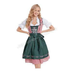 ชุดเดรส Dirndl สั้นแบบใหม่สุดสดใส/ชุด Dirndl สำหรับเทศกาล Oktoberfest ของชาวบาวาเรีย/ชุด Dirndl ความยาวปานกลางสไตล์เยอรมัน ชุดบาวาเรีย (ชุดบาวาเรีย) - Product Image 3