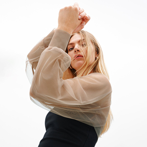 Bolero de punto sexy personalizado para mujer, top corto transpirable ecológico con frente abierto y manga larga de malla para mujer - Product Image 1