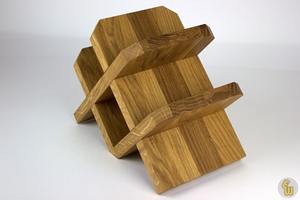 Rustic Brown <b>Wood</b> Countertop <b>Wine</b> <b>Rack</b> 4-Bottle Kitchen Display Storage Shelf for Ice Buckets and Beverage Tubs - Product Image 3